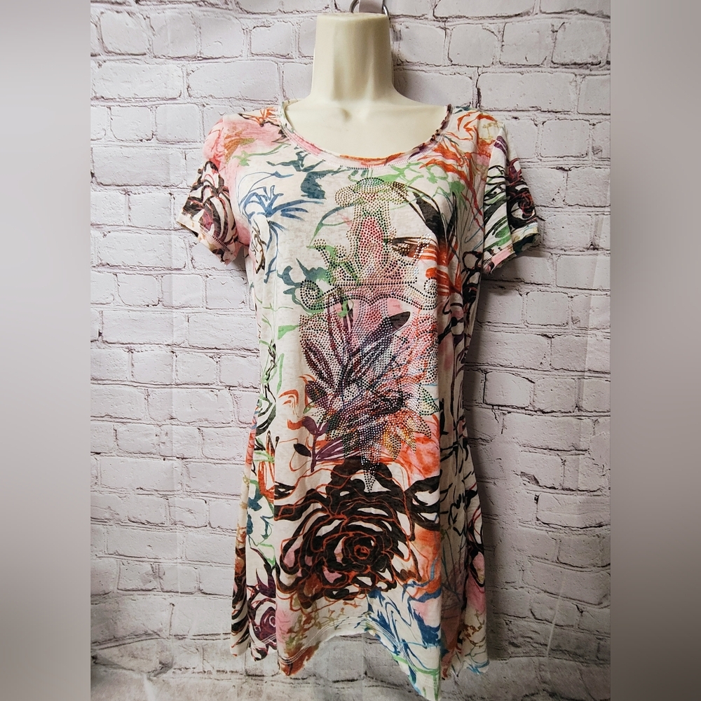 Cristina V Floral Rhinestone ScatterTop- Med